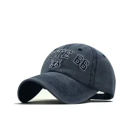 'Route 66' Vintage Style Washed Cap