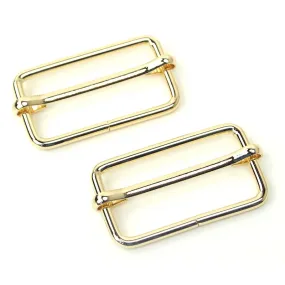 Sallie Tomato 1 1/2" Slider Buckles - Set of Two Gold