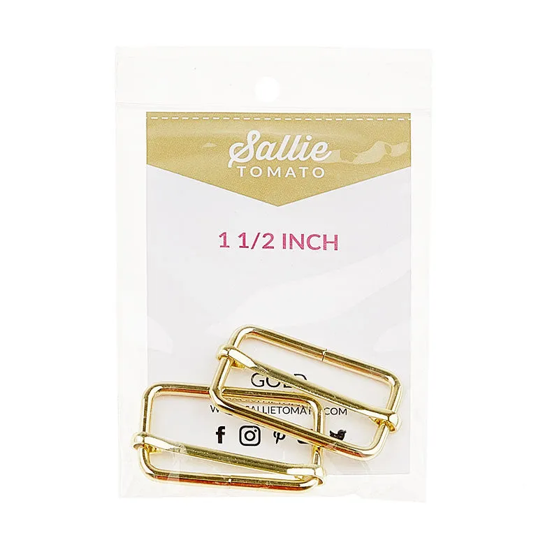 Sallie Tomato 1 1/2" Slider Buckles - Set of Two Gold