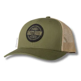 Salty Crew "Outlined" Retro Trucker Hat - Olive Green