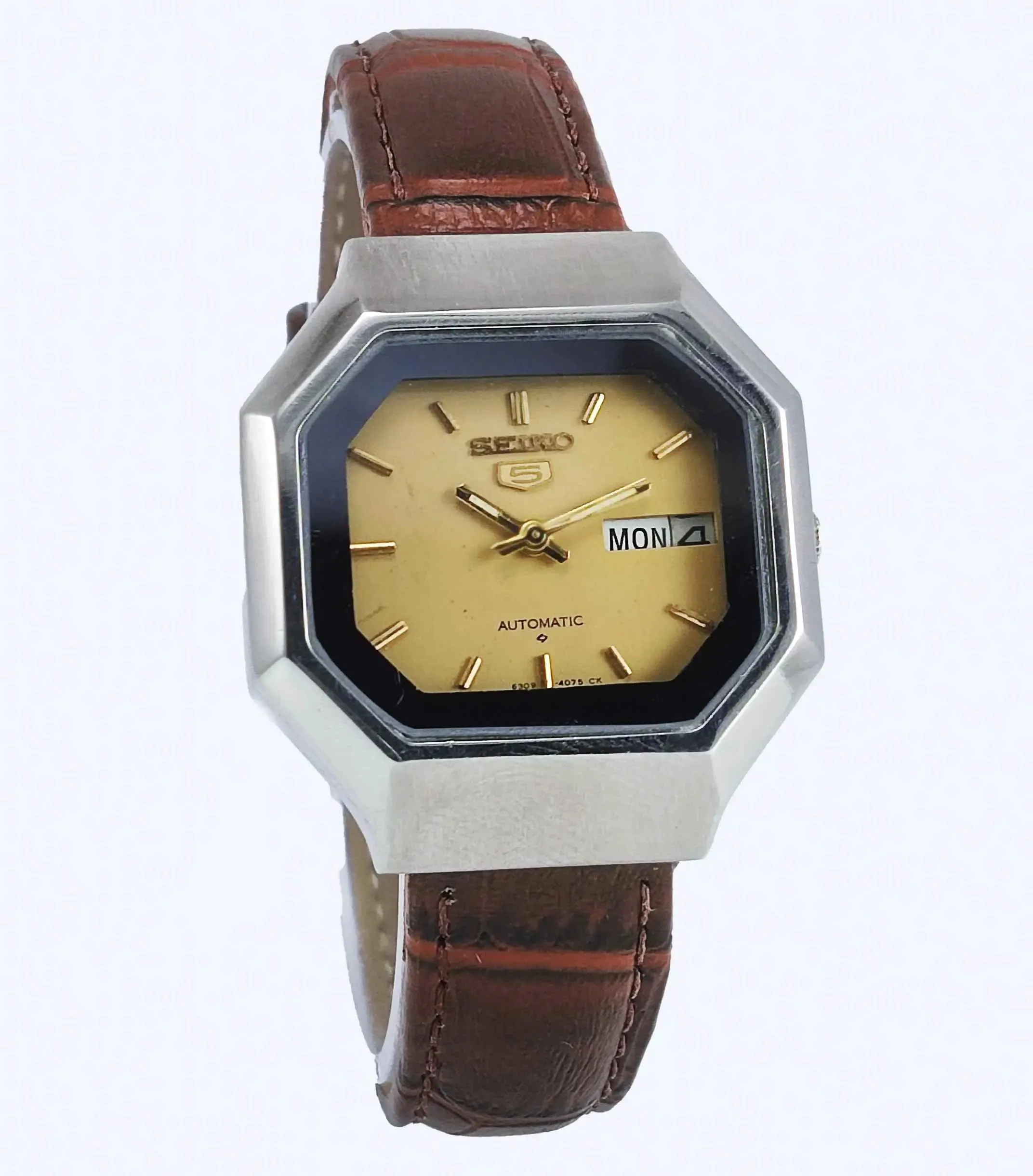 Seiko 5 Automatic 6319A 21 Jewels Golden Dial Day Date Men's Watch