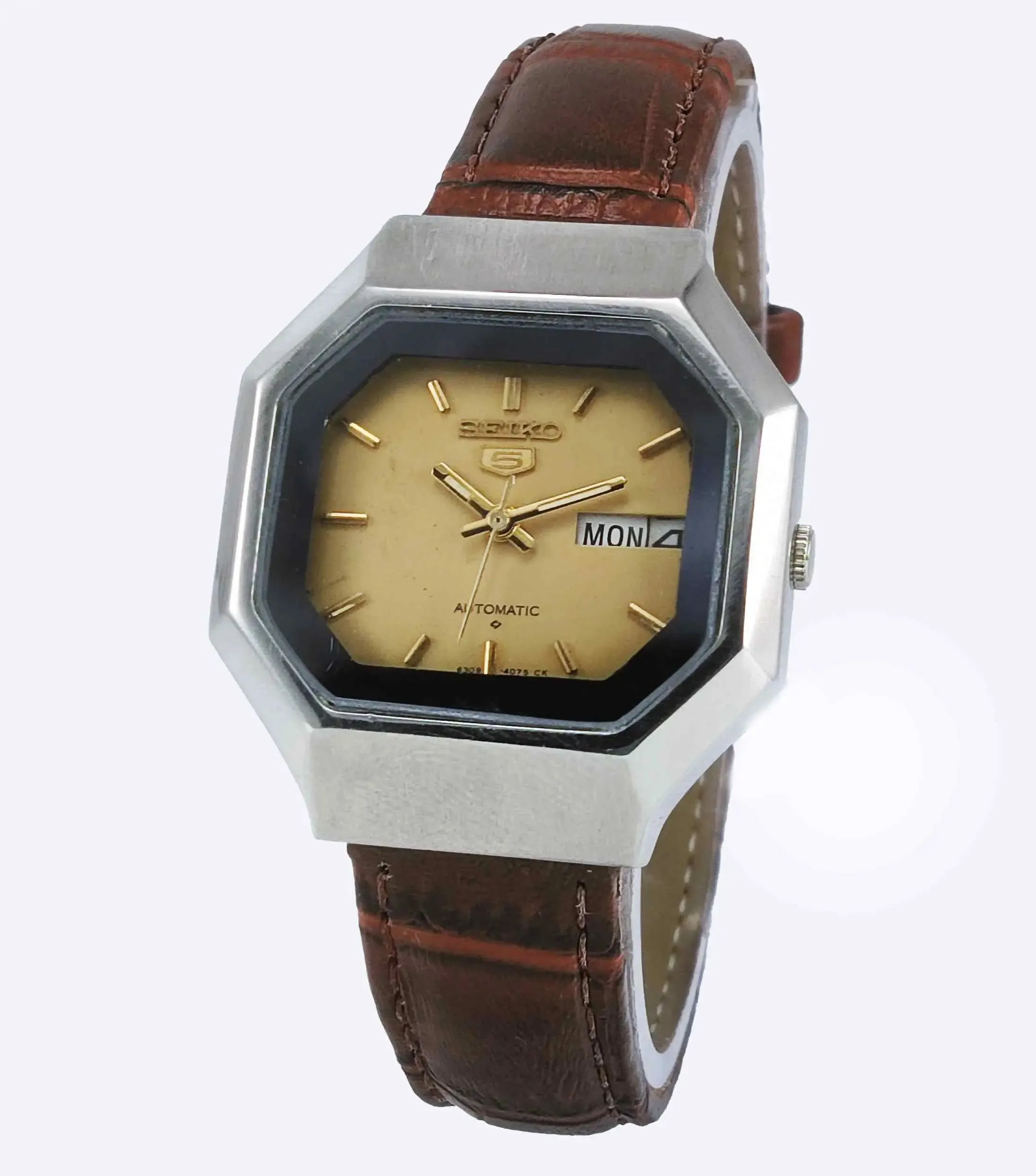 Seiko 5 Automatic 6319A 21 Jewels Golden Dial Day Date Men's Watch