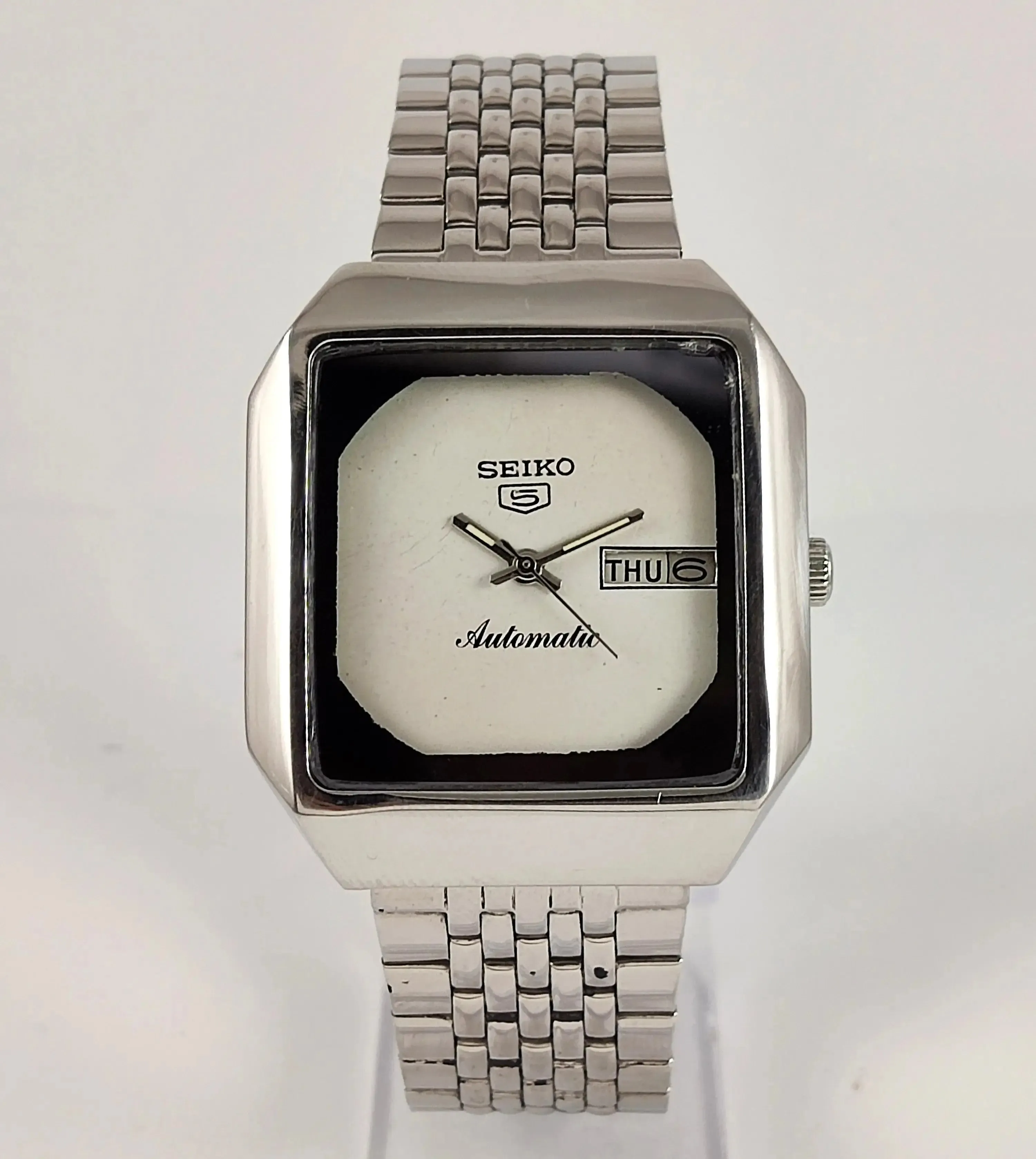 Seiko 5 White Dial 17 Jewels 6309A Day Date Automatic Men's Watch