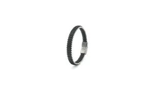 Silver Accent Leather Bracelet