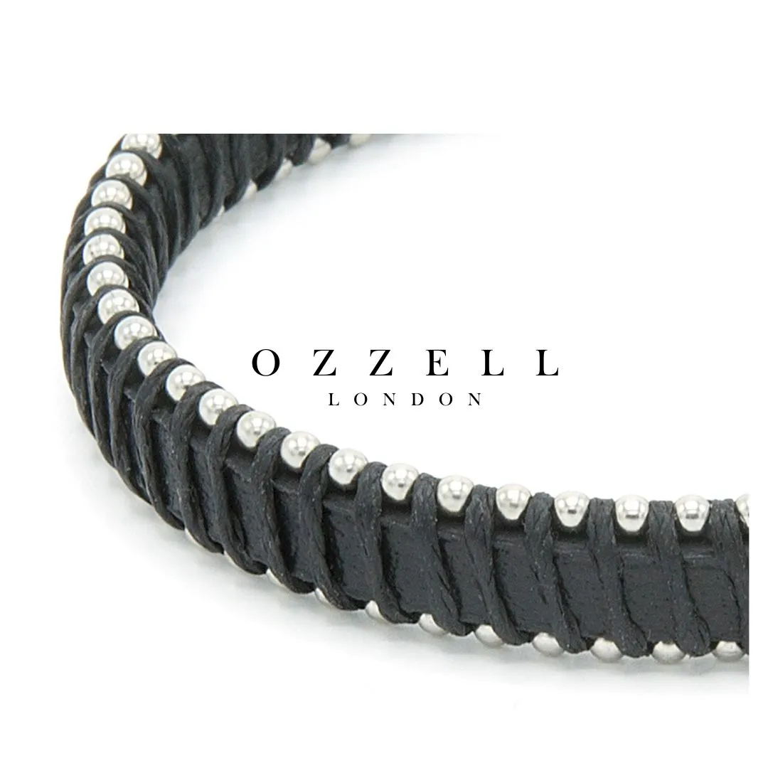 Silver Accent Leather Bracelet
