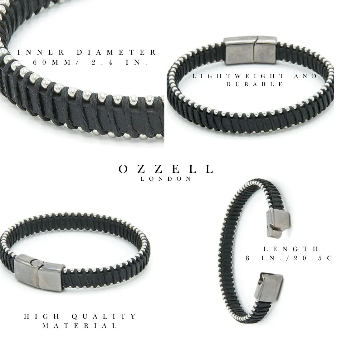 Silver Accent Leather Bracelet