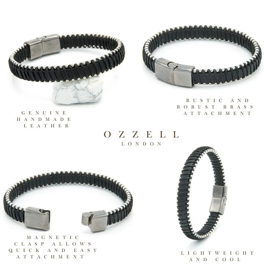 Silver Accent Leather Bracelet
