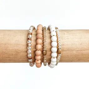 Spilling Secrets Beaded Bracelet Set in Beige