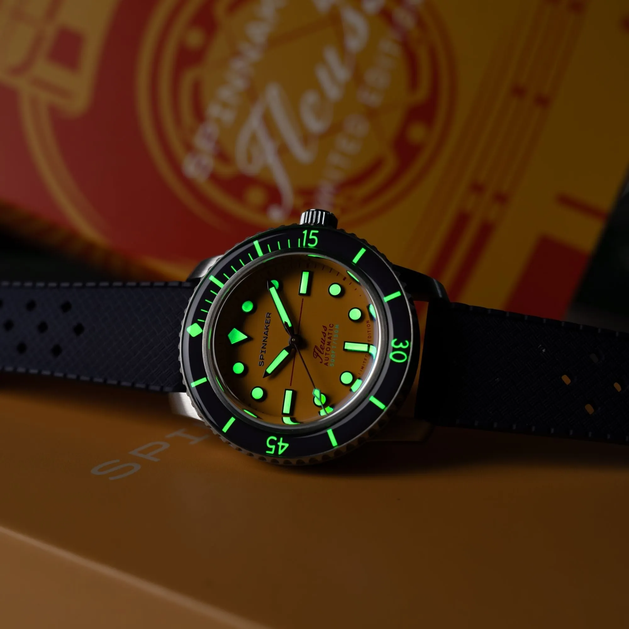 Spinnaker Fleuss 40 Automatic 145TH Limited Edition Mustard Yellow Men's Watch SP-5133-55