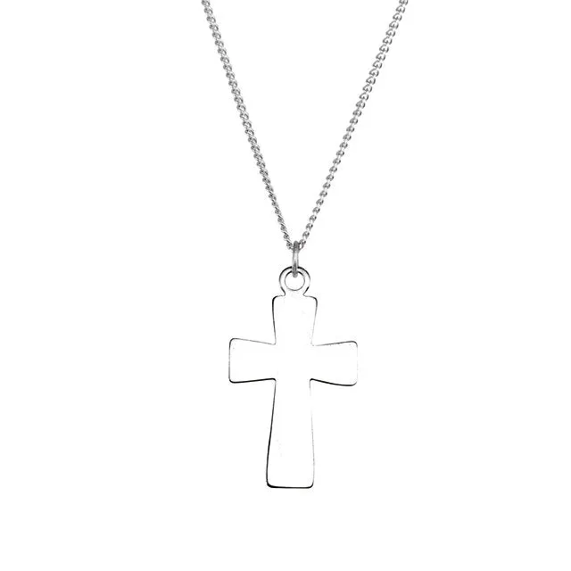 Sterling Silver Fimbriated Cross 39.00X21.75 MM