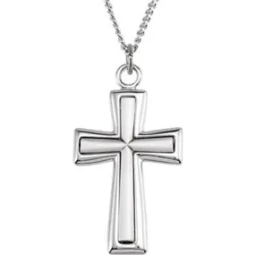 Sterling Silver Fimbriated Cross 39.00X21.75 MM