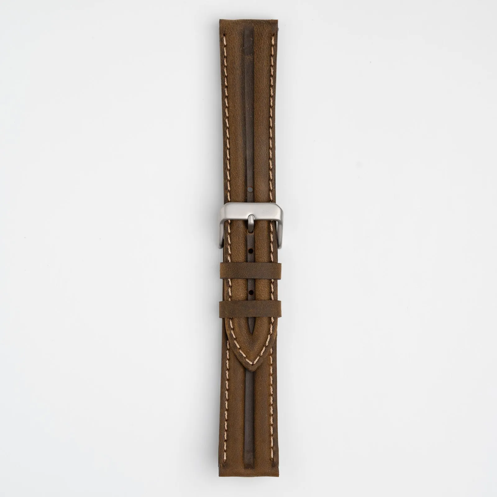 Submerge Double Ridge Brown Watch Strap