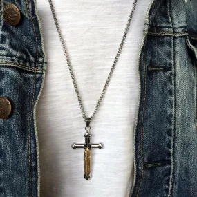 Takahashi Goro Feather Jesus Cross Necklace