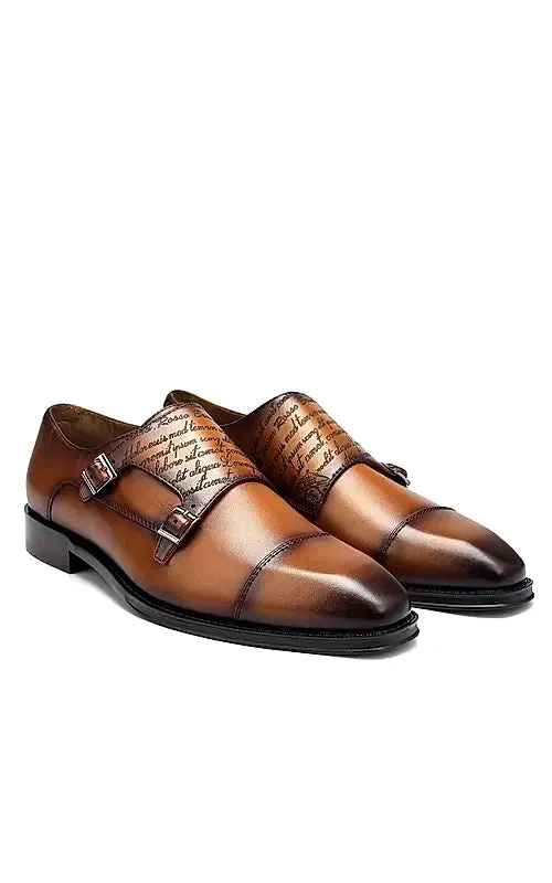Tan Signato Monk Straps