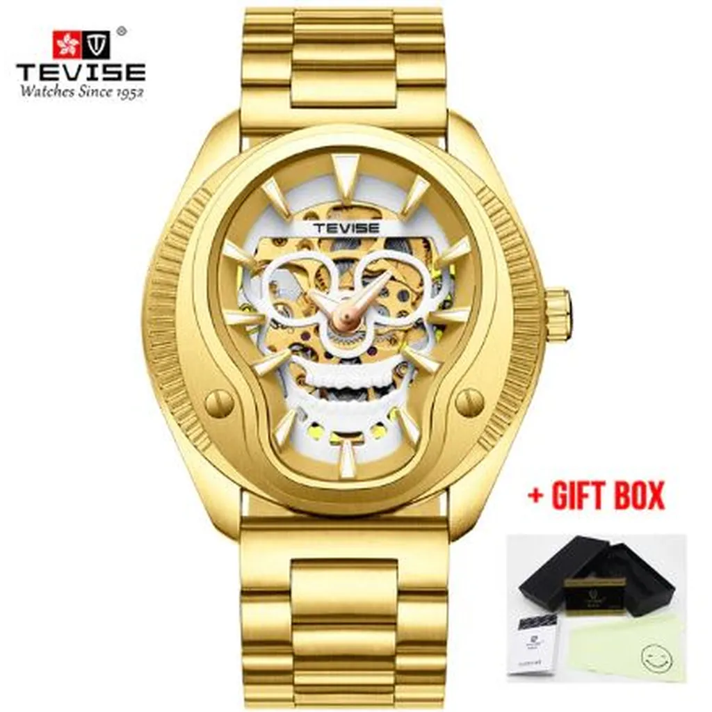 Tevise Mechanical Skull Style Watch For Men