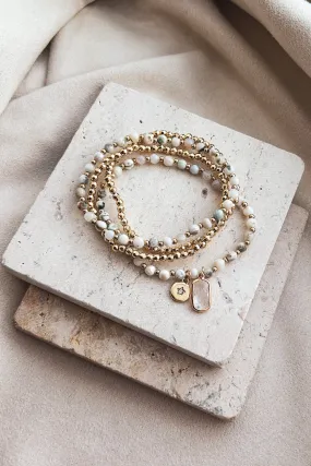 Under My Spell Mixed Beaded Bracelet Set (Moss)