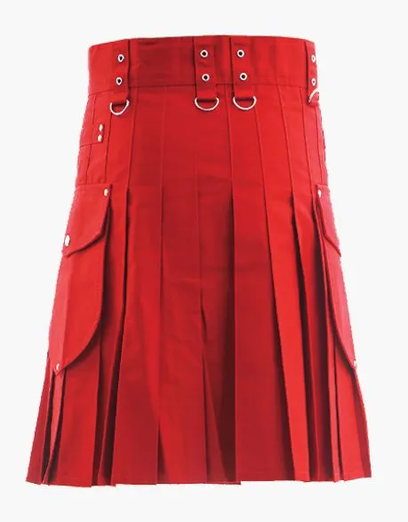 Utility Kilt in Red