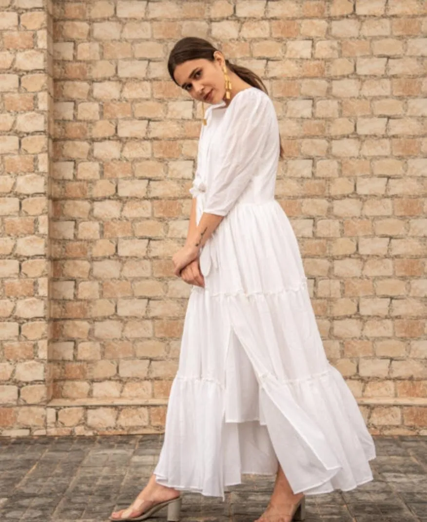 White Tier Trio Dress