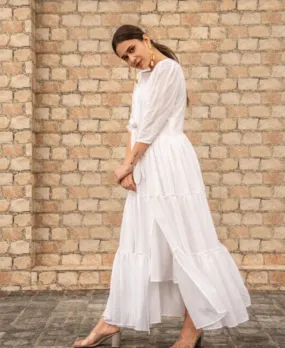 White Tier Trio Dress