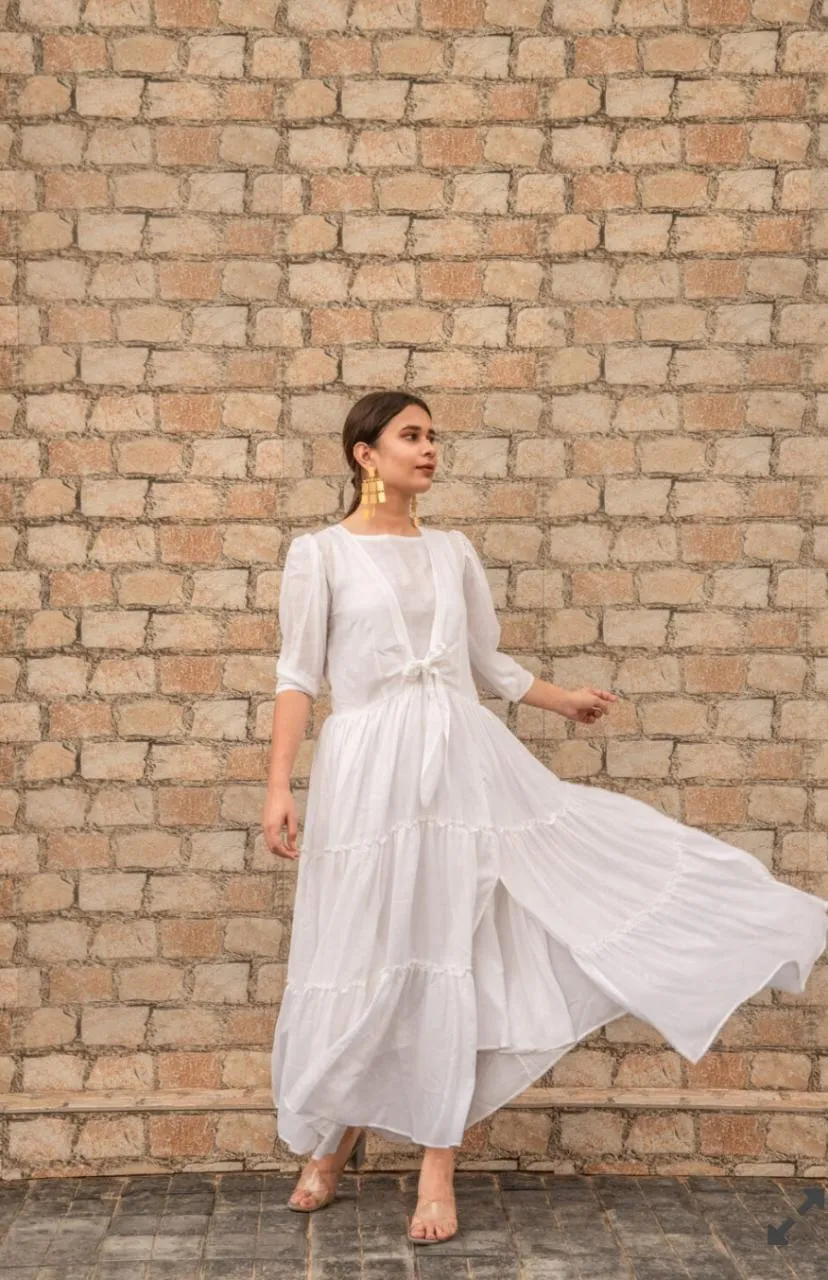 White Tier Trio Dress