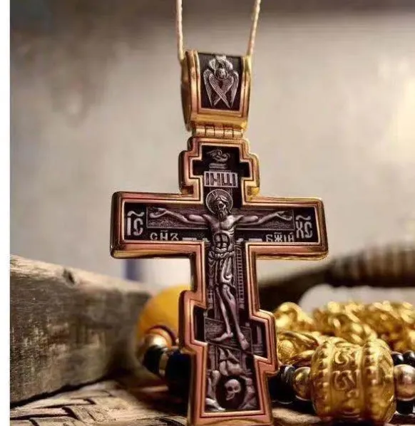 Wholesale Creative Alloy Cross Letter Engraved Necklace