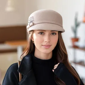 Women's Autumn Winter Wool Duck Tongue British Leisure Felt Hat