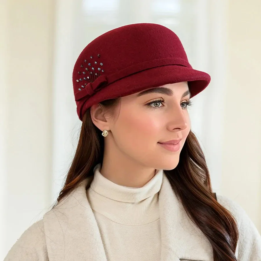 Women's Autumn Winter Wool Duck Tongue British Leisure Felt Hat