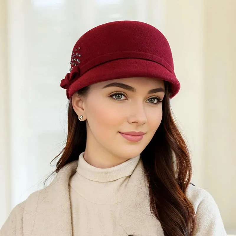 Women's Autumn Winter Wool Duck Tongue British Leisure Felt Hat