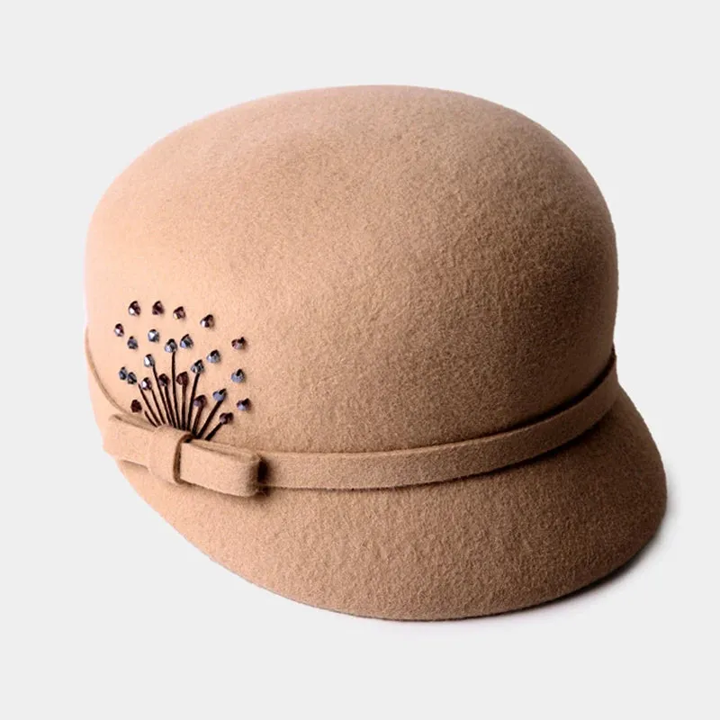 Women's Autumn Winter Wool Duck Tongue British Leisure Felt Hat