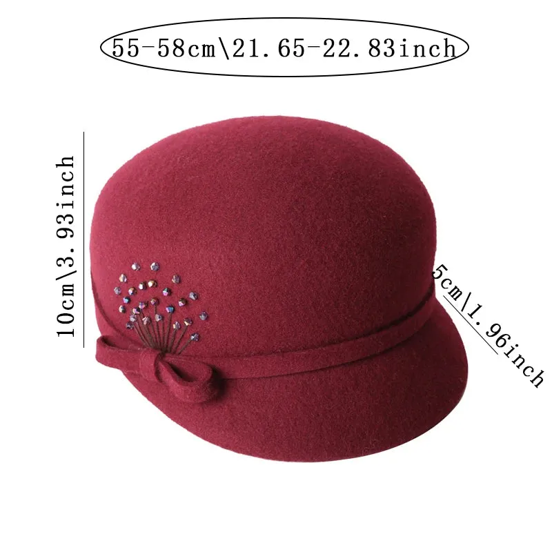 Women's Autumn Winter Wool Duck Tongue British Leisure Felt Hat
