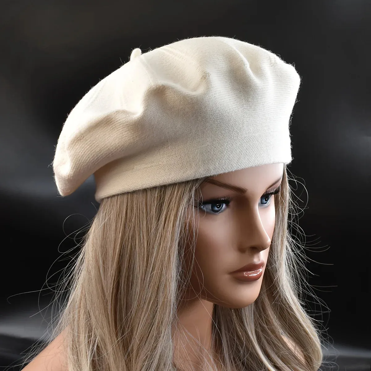 Wool Knitted French Stripe Plaid Military Top Painter Beret Women Hat