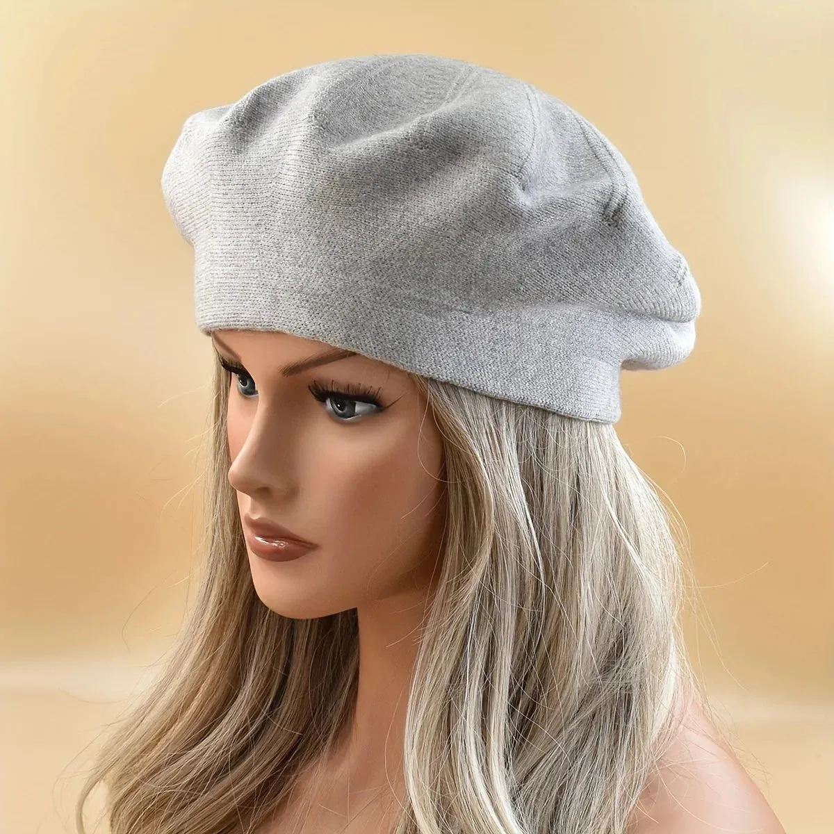 Wool Knitted French Stripe Plaid Military Top Painter Beret Women Hat