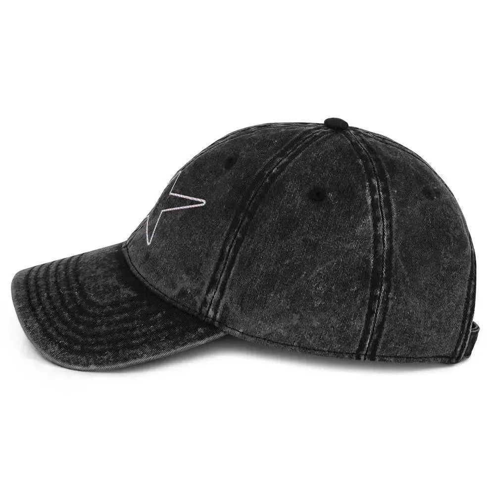 Y2K Logo Vintage Cotton Denim Cap