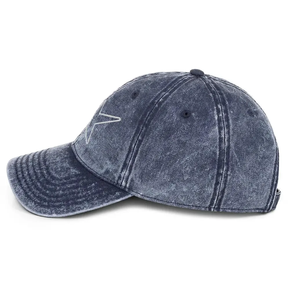 Y2K Logo Vintage Cotton Denim Cap