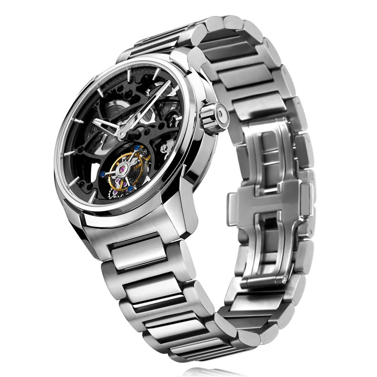 ZEROO T3 THE LEO AUTOMATIC SKELETON TOURBILLONAUTOMATIC TOURBILLON WATCH FOR GENTS - ZT003SBK