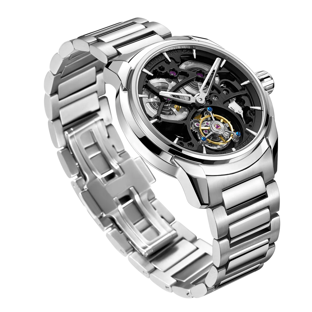 ZEROO T3 THE LEO AUTOMATIC SKELETON TOURBILLONAUTOMATIC TOURBILLON WATCH FOR GENTS - ZT003SBK